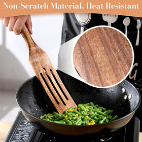 Tmkit heat-resistant wood tools protect cookware and flavors.