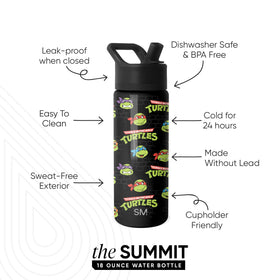 TMNT turtles unite design bottle cap for school and adventures.