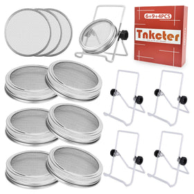 Tnkcter seed sprouting jar lid kit with 6-pack lids for quick home sprouts
