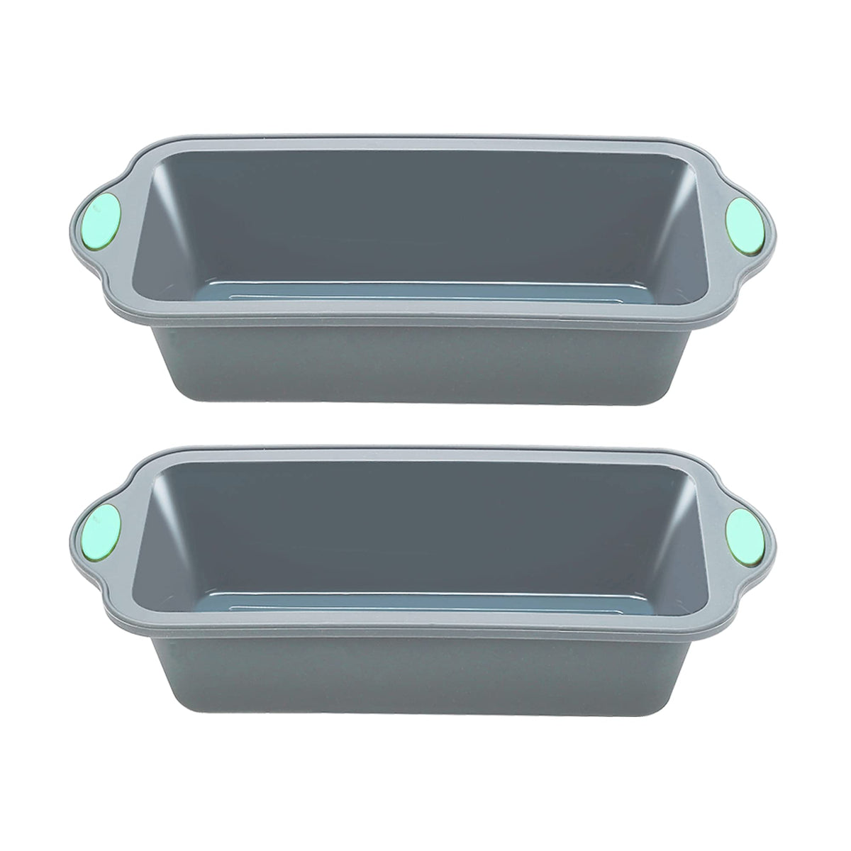 To encounter 9 inch silicone bread pan top view with a sturdy frame for even baking.