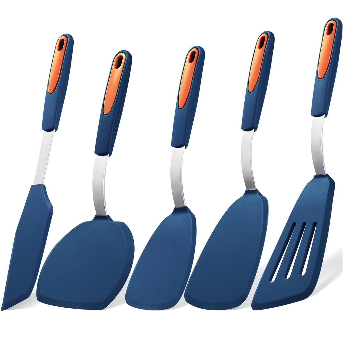 To encounter angle spatula for precise flipping without scratching cookware.
