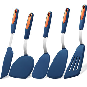 To encounter angle spatula for precise flipping without scratching cookware.