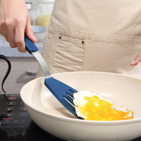 To encounter navy blue spatula set for durable, stylish kitchen tools