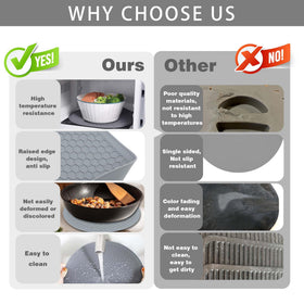 To encounter non-slip silicone mat prevents sliding on counter or in microwave.