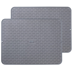 To encounter extralarge silicone dish drying mat 24 by 18 inches keeps countertops dry and organized.