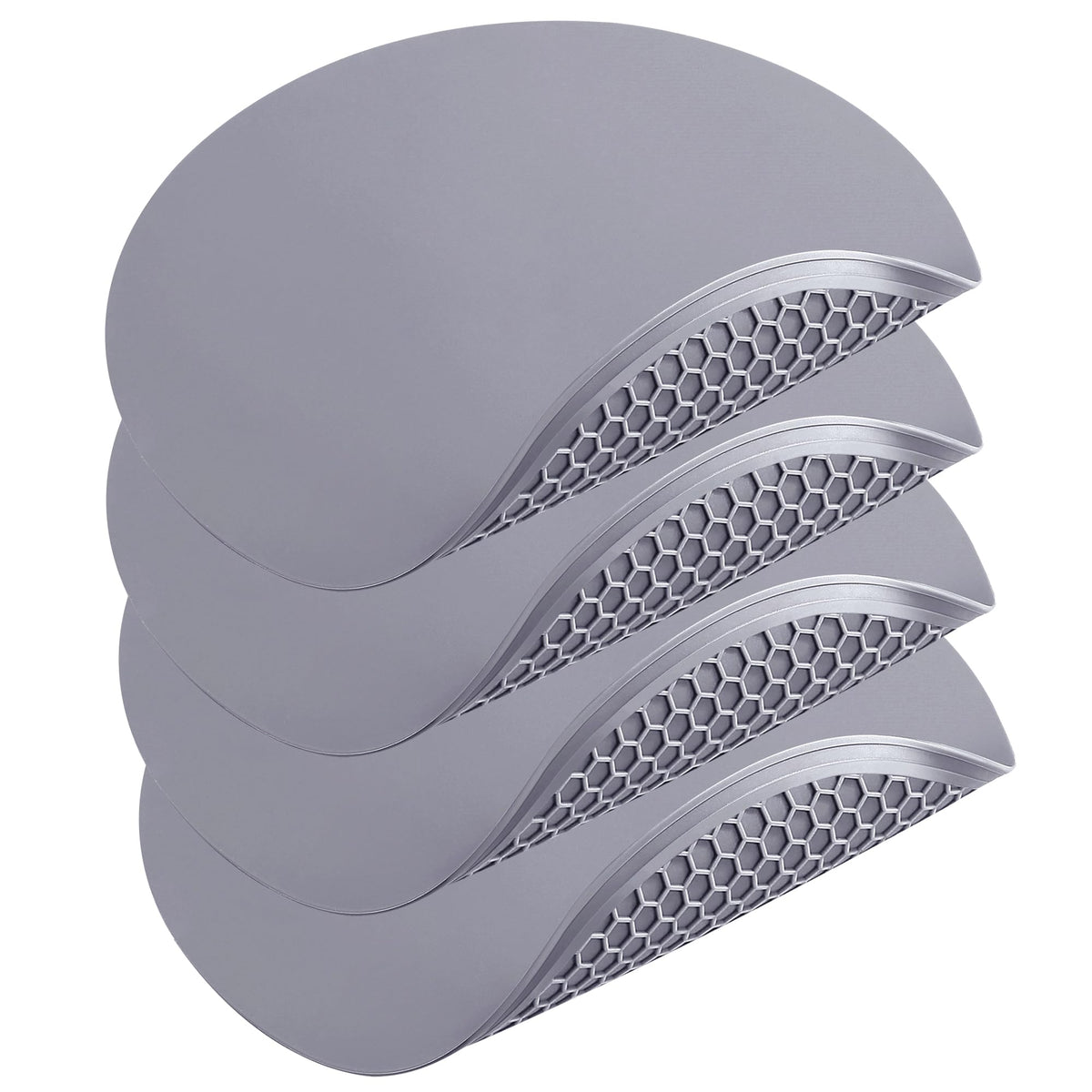 To encounter round silicone microwave mat 12in set of 4 protects turntable while heating.