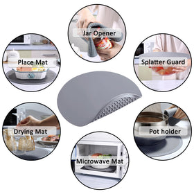 To encounter silicone splatter guard round 12in protects surfaces during microwaving.