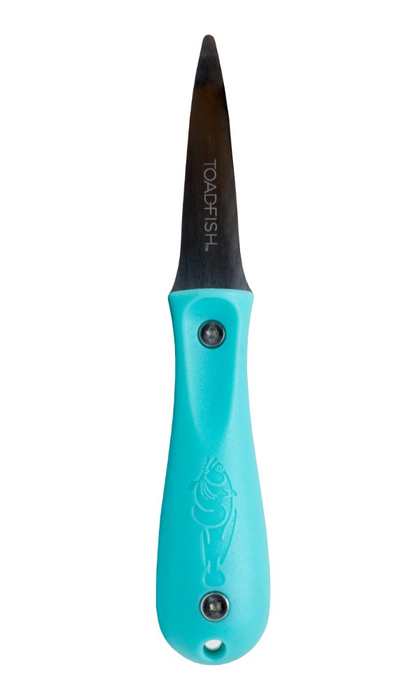Toadfish Oyster Shucking Knife with ergonomic grip for safer, easier opening.