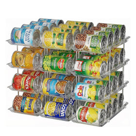 ToBeAce 4-tier can organizer side view for space-saving pantry storage.