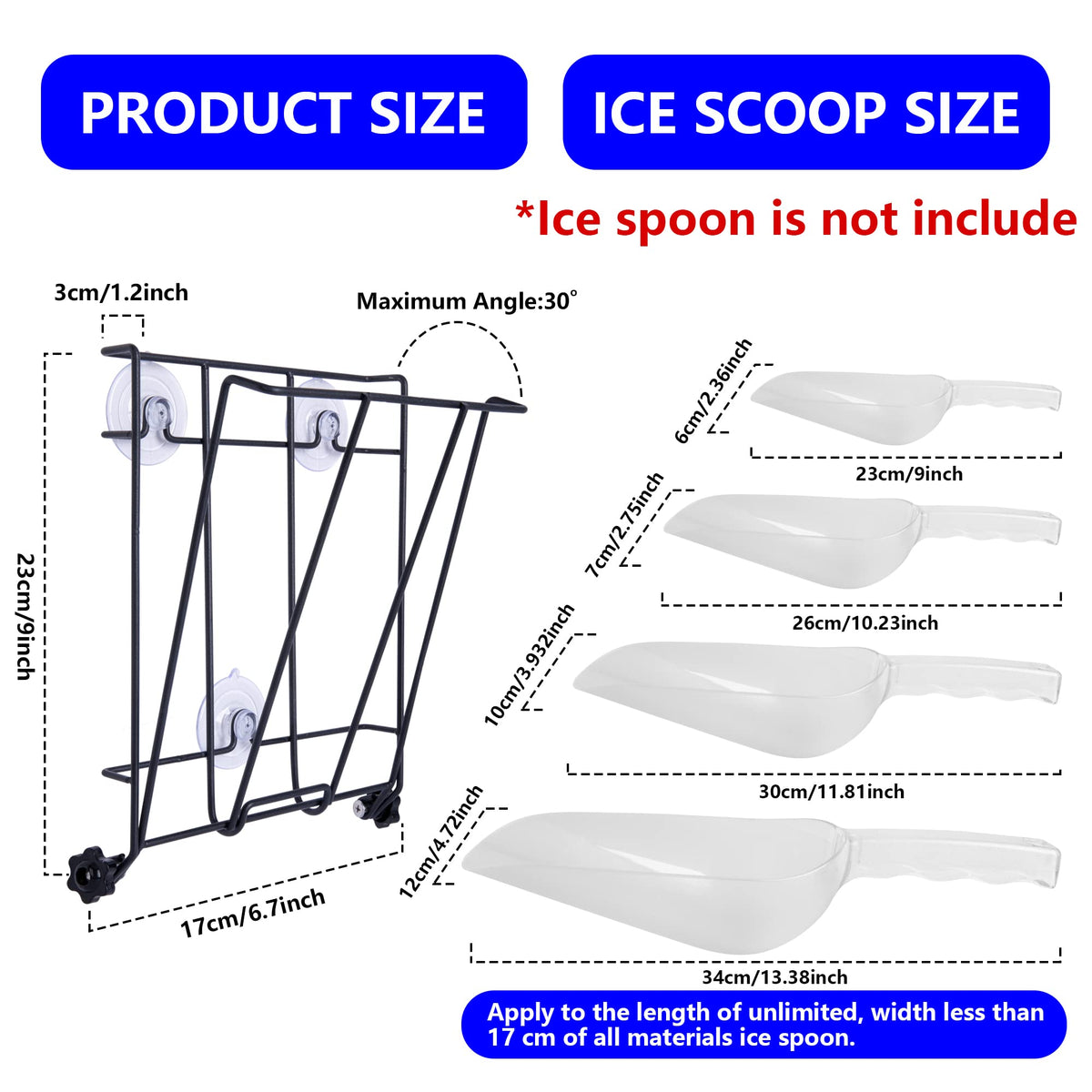 TOCCYARD Foldable ice scoop holder side view emphasizes compact organization near your ice maker.