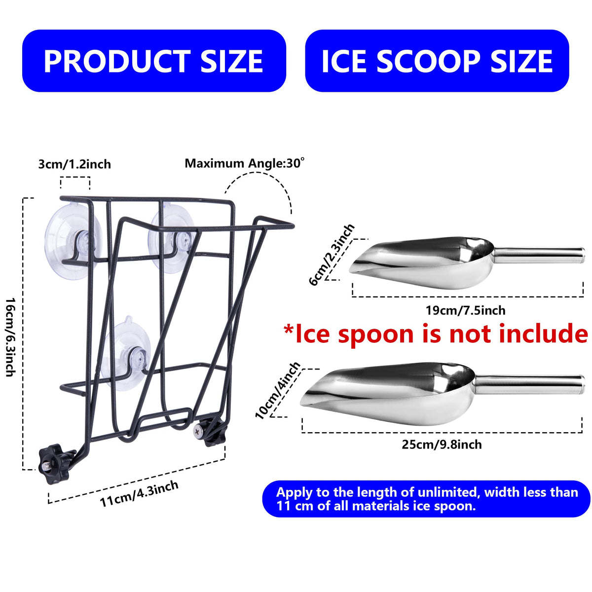 TOCCYARD Ice Scoop Holder metal build offers durability for home and bar use