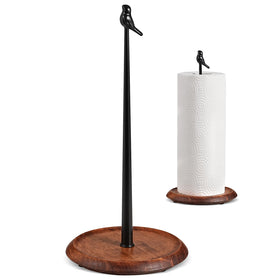Tocemei wooden paper towel holder on a countertop with farmhouse charm and easy access.
