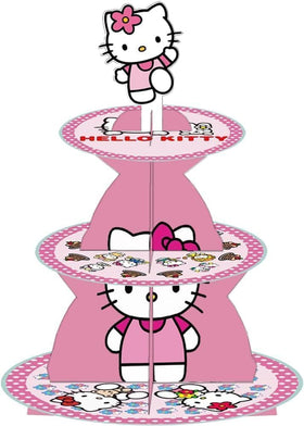 TOCKFIT Kitty-themed 3-tier cupcake stand displaying cupcakes for parties