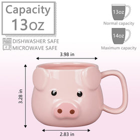 ToCooTo pink ceramic mug with comfortable handle for hot and cold beverages.