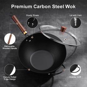 Todlabe carbon steel wok shows even heat diffusion for consistent cooking.