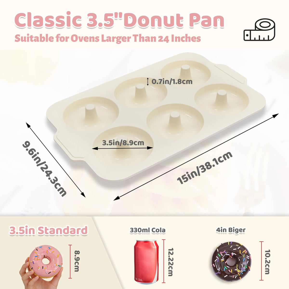 Toeusog 3.5-inch donut cavities bake bakery-style treats at once