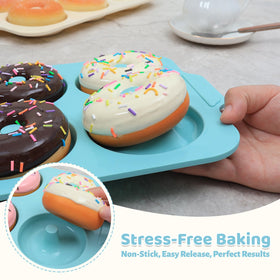 Toeusog six-cavity frame supports both donuts and bagels evenly