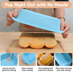 Toeusog bread pan cleaning is quick and simple after baking.