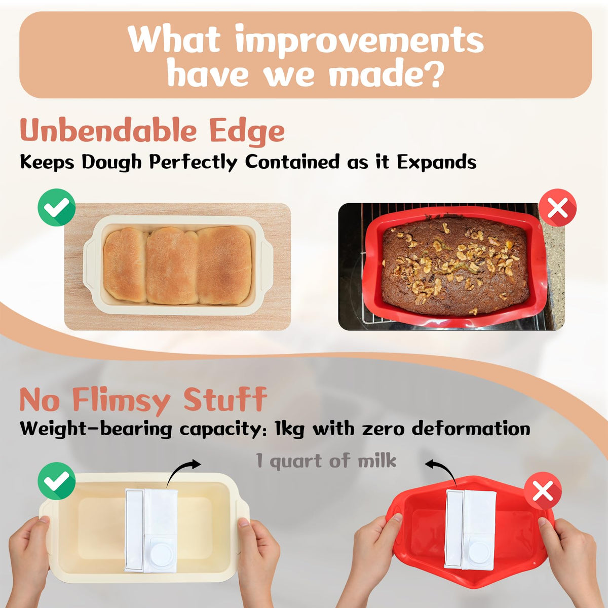 Toeusog food-grade silicone pan is oven-safe and rustproof.