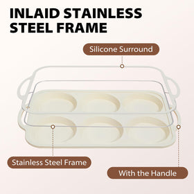 Toeusog metal frame with handle provides stable lifting during baking