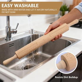 Toeusog rolling pin with 8mm ring for versatile dough sheets.
