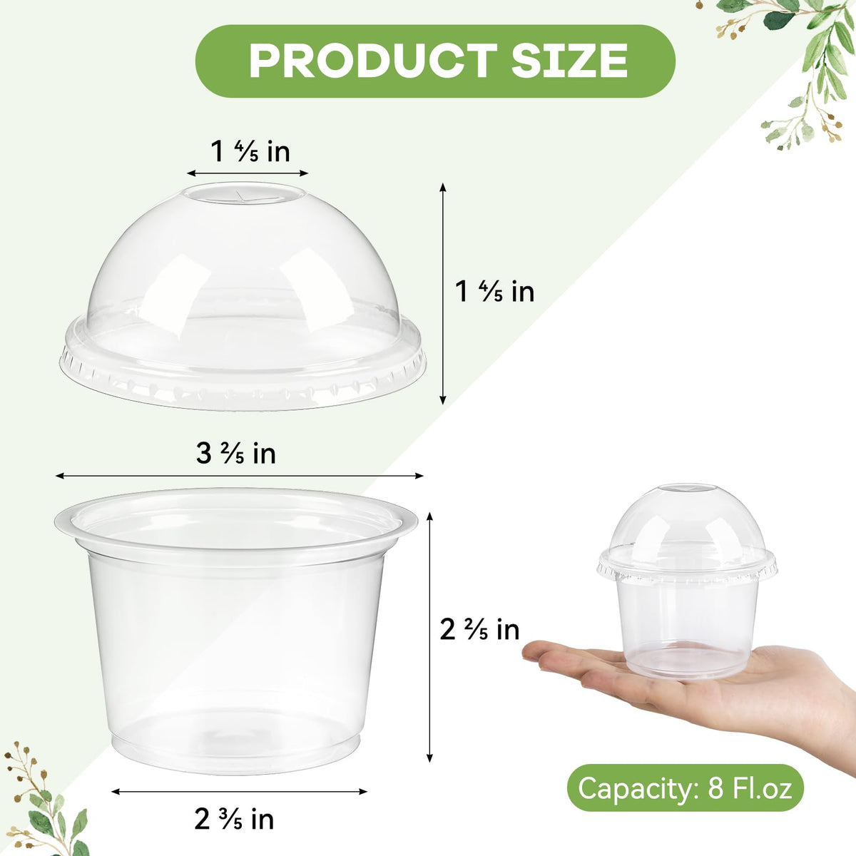 TOFLEN 100 cups and 100 lids pack for bulk catering needs