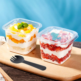 TOFLEN 12 oz parfait cups designed for pudding and fruit layers