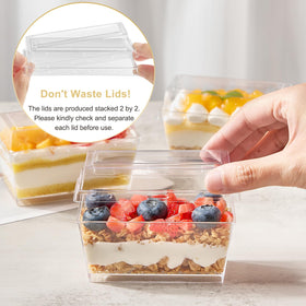 TOFLEN 5 oz rectangle cups with compact dimensions for individual servings.