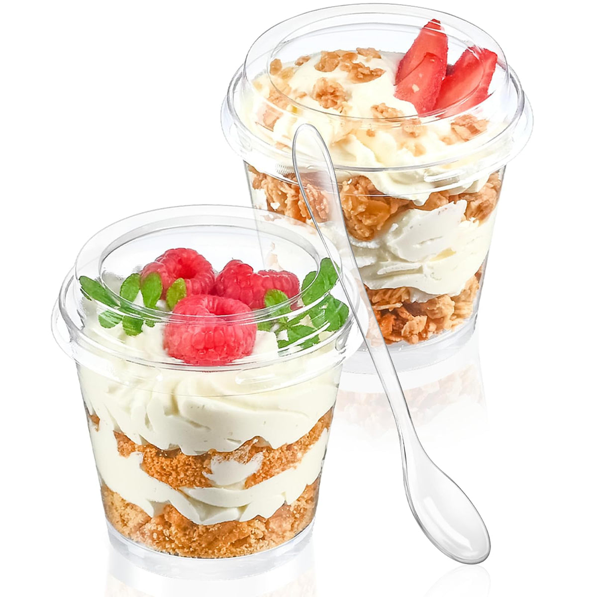 TOFLEN 6 oz mini dessert cups with lids for elegant individual servings