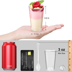 TOFLEN mini dessert shooters in crystal clear plastic