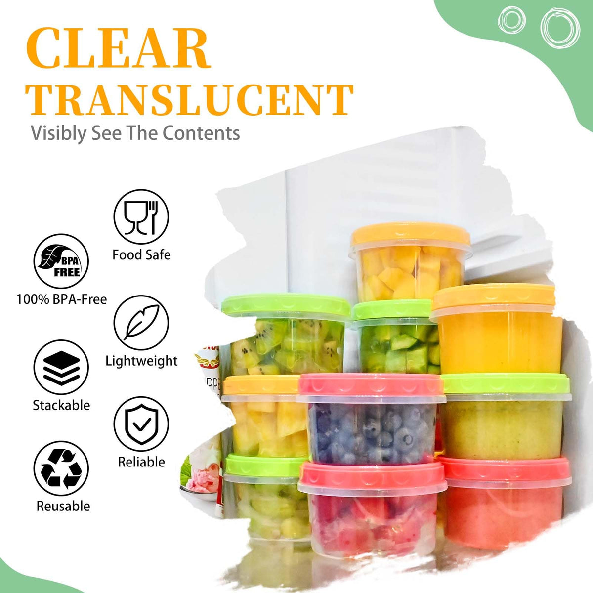 TOFLEN color-lid set helps quick food identification and organization.