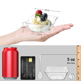 TOFLEN dessert cups with spoons shown, ideal for easy self-serve portions