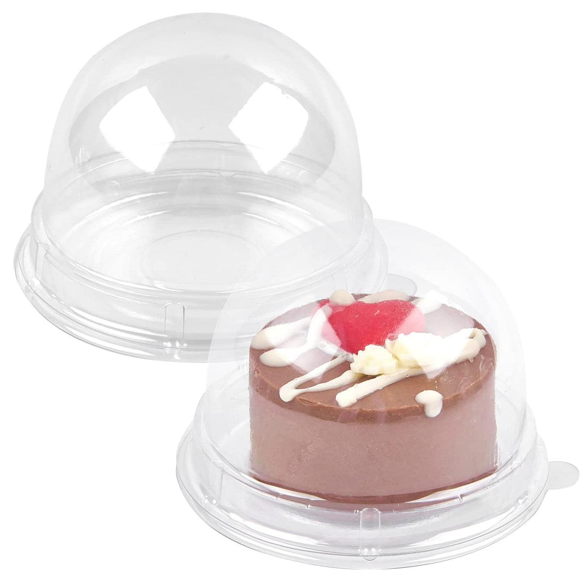 TOFLEN mini dessert container with dome lid, side view, ideal for individual servings