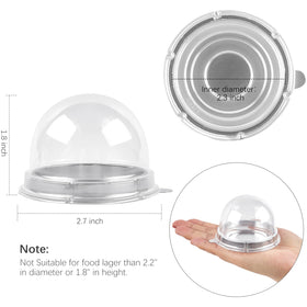 TOFLEN mini dessert container with dome lid, top view, showcases desserts beautifully
