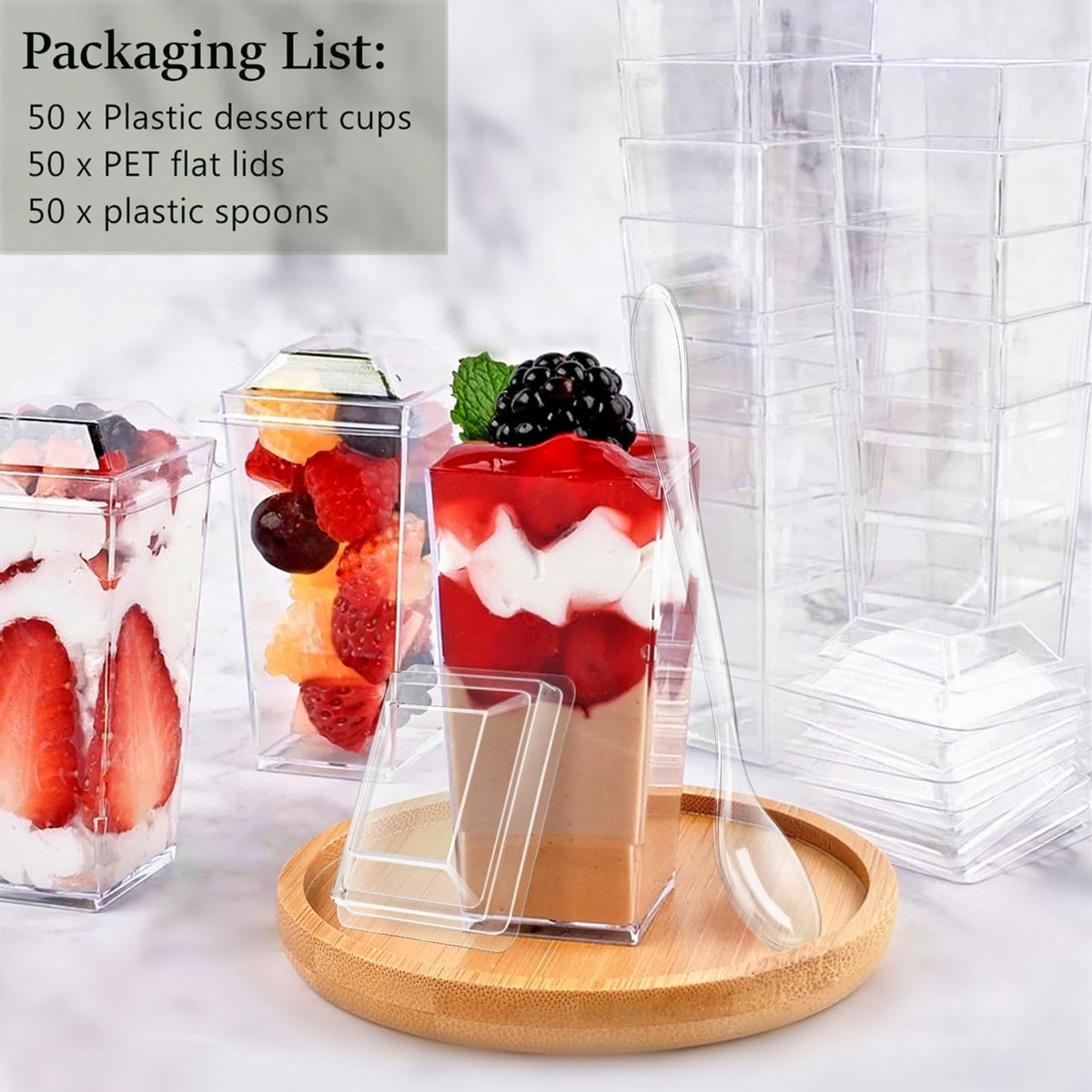 TOFLEN pack of 150 dessert cups for convenient catering