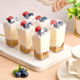 TOFLEN party dessert display with clear cups and lids