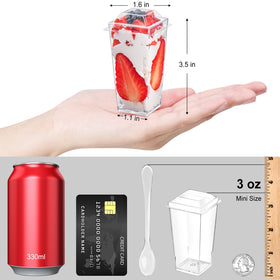 TOFLEN square cup with lid keeps desserts fresh and mess-free