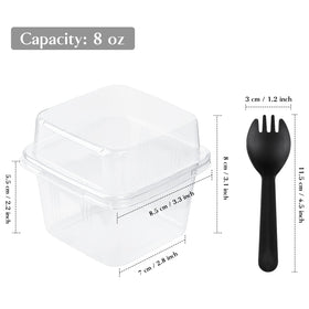 TOFLEN square yogurt parfait cup with seal lid ideal for prep and serving