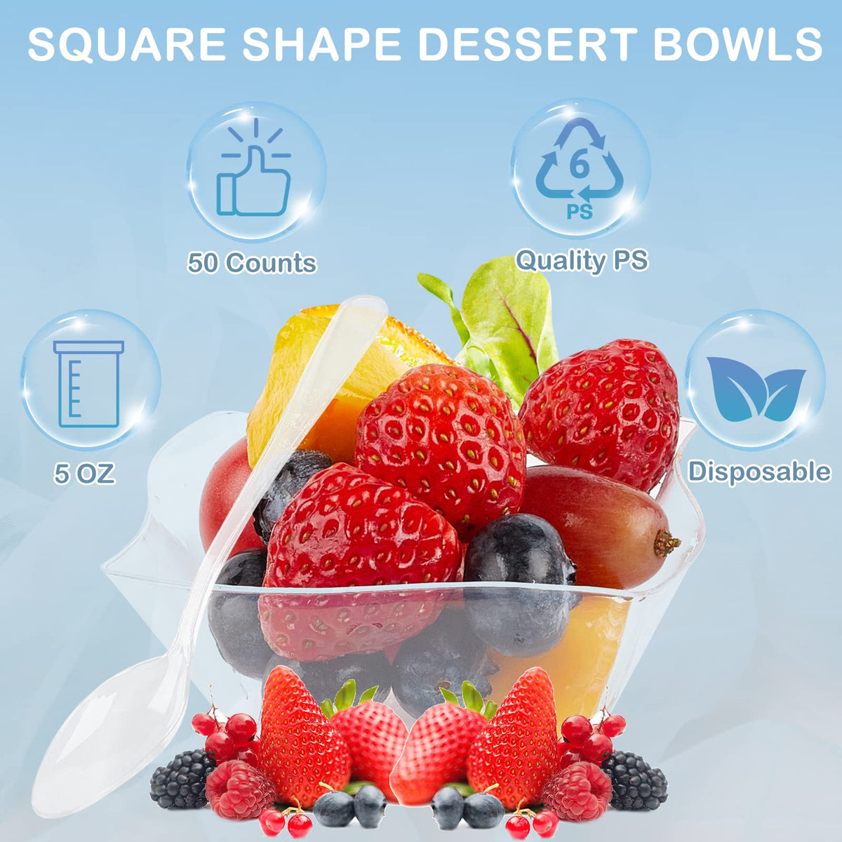 TOFLEN stackable dessert cups saved neatly for space-saving storage.