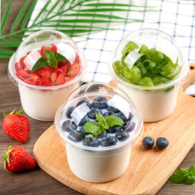 TOFLEN yogurt parfait cups in clear design displaying layered treats appealingly