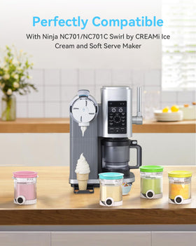 Togameoy Creami Swirl pint lids NC701C, secure seals for storage
