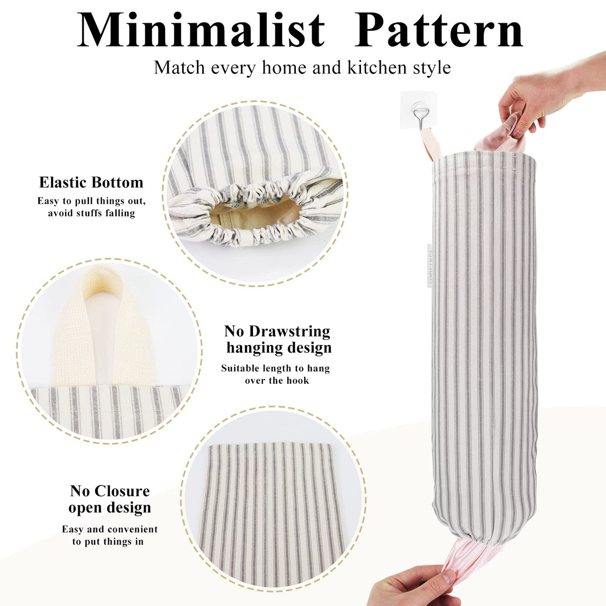 TOGETRUE plastic bag holder top-loading design makes bag retrieval quick.