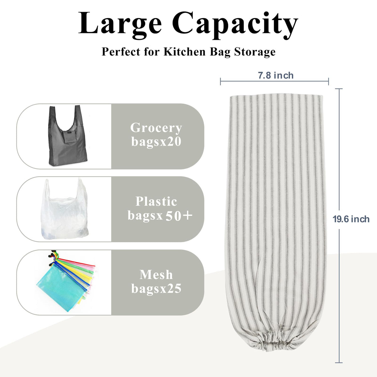 TOGETRUE plastic bag organizer in kitchen helps reduce clutter.