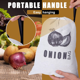 TOGETRUE potato storage bag with drawstring for easy closure.