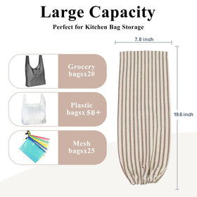 TOGETRUE cotton bag organizer with elastic bottom for easy bag removal.