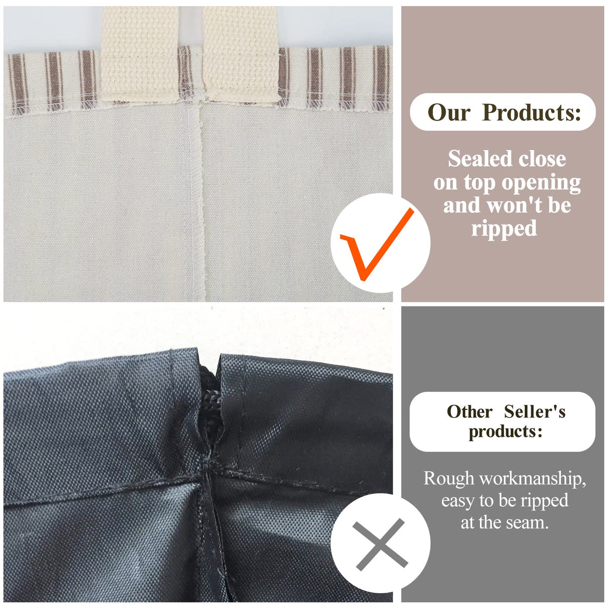 TOGETRUE minimalist-pattern organizer complements any decor while containing bags.