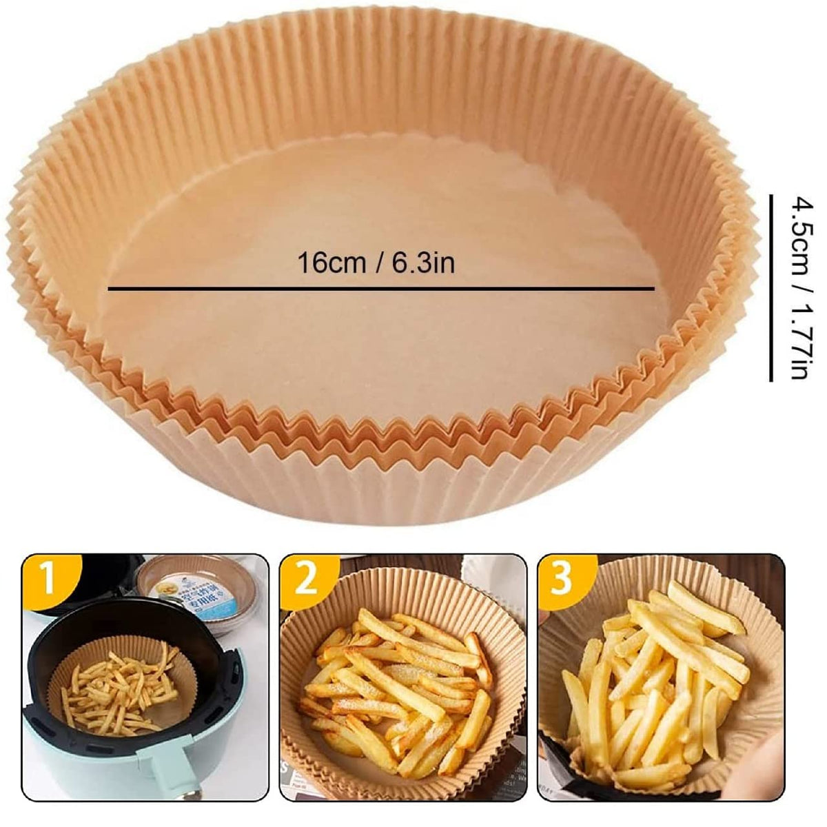 TOGOO liners keep air fryer clean during frying, roasting, or baking.