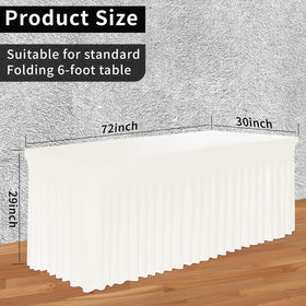 Tohetsuzp packaging-ready table skirt offers easy storage for future events