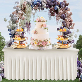 Tohetsuzp wedding banquet setup with white skirt creates tidy presentation