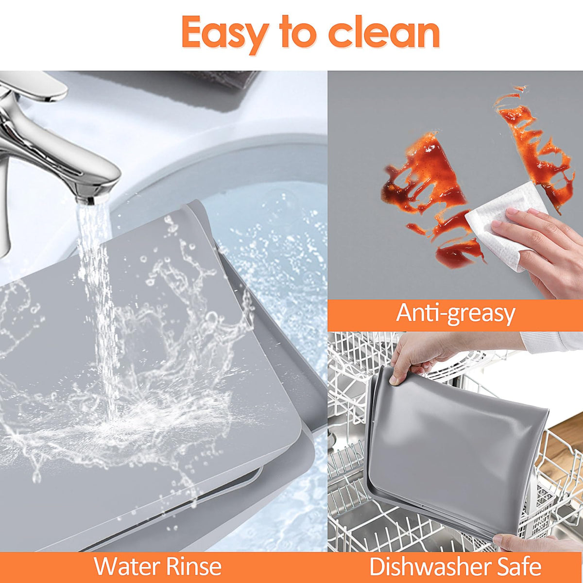 TOHONFOO mat is easy to wipe clean or dishwasher-safe.